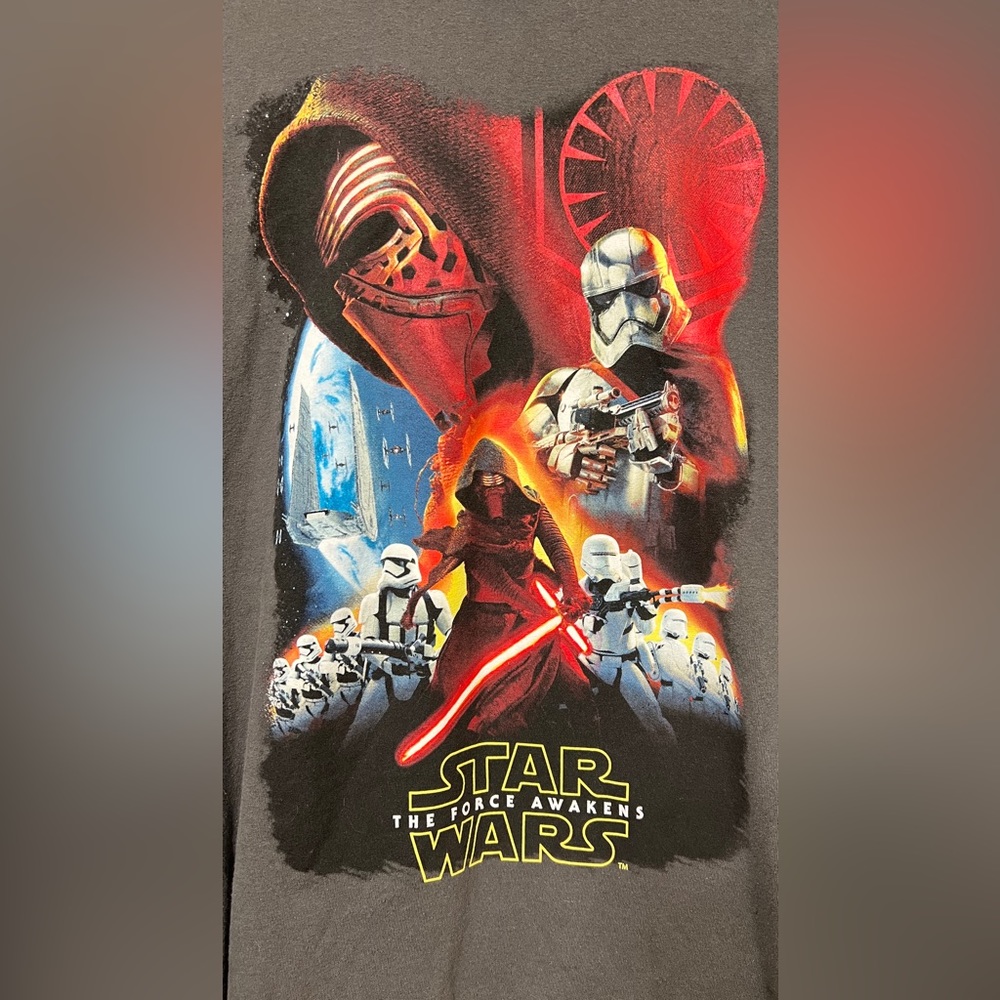 STAR WARS The Force Awakens Black T Shirt DISNEY STORE MENS SIZE XL